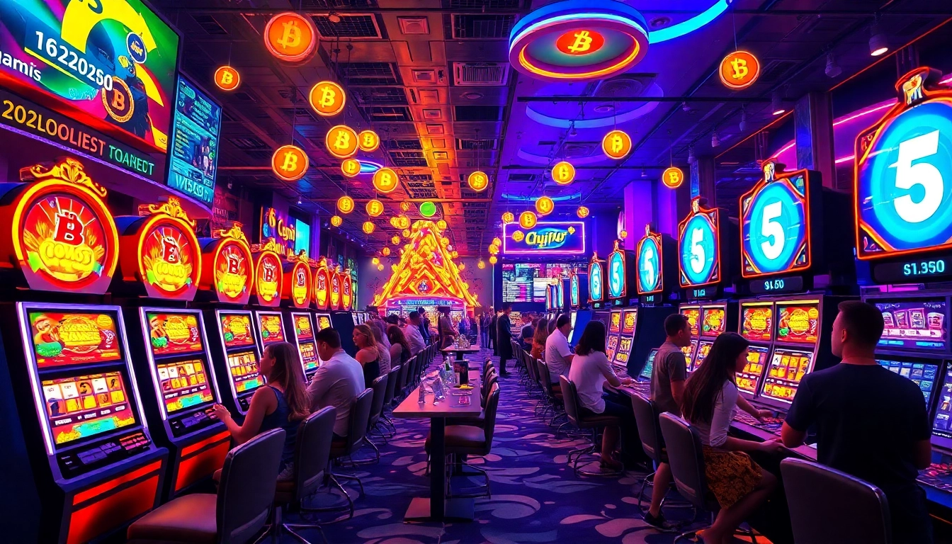 Profitez des crypto casinos modernes avec des machines à sous colorées et des joueurs enthousiastes.