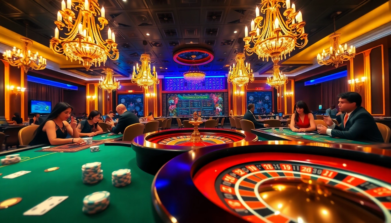 Experience excitement at the meilleur casino en ligne france with players and games on display.